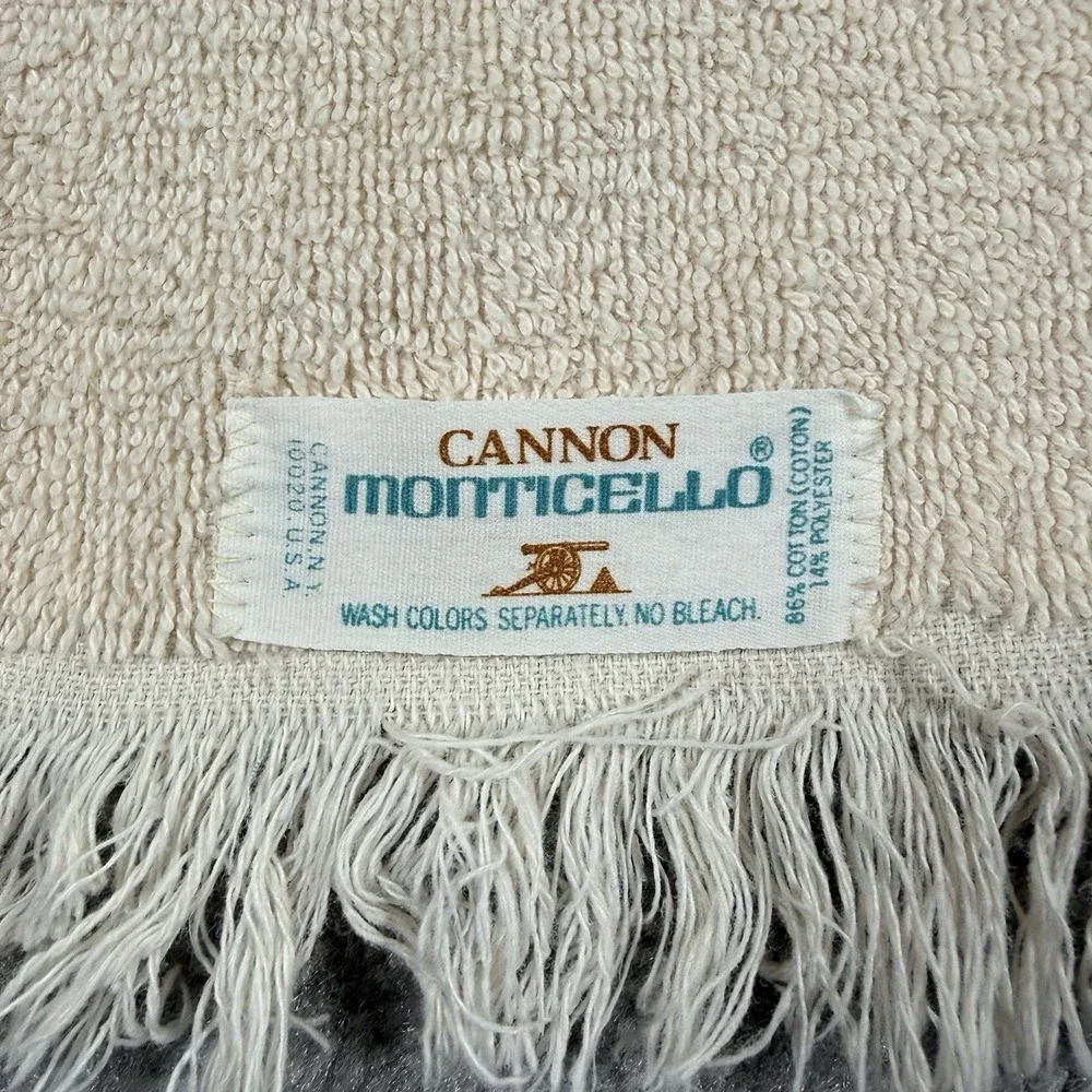Vintage Cannon Bath Towel and Washcloth Set‎ Floral Monticello USA